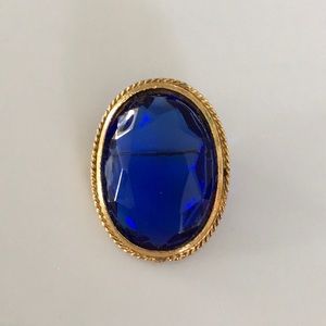 Blue and Gold-tone Pin